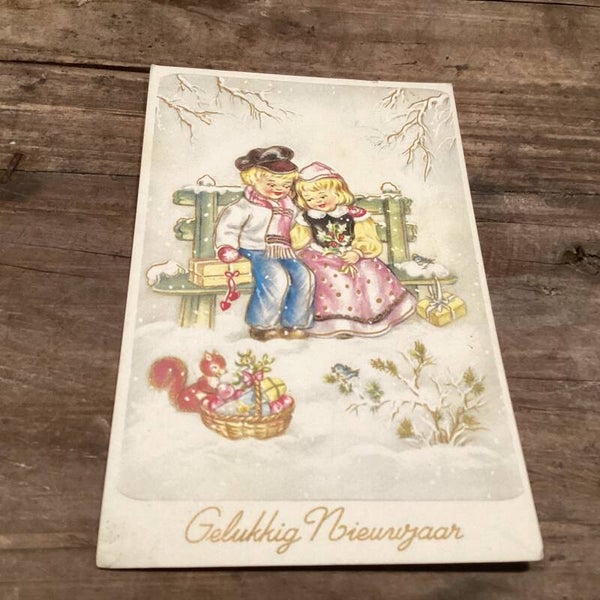 Antieke nieuwjaarskaart