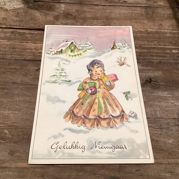 Antieke nieuwjaarskaart