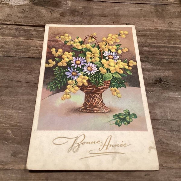 Antieke nieuwjaarskaart