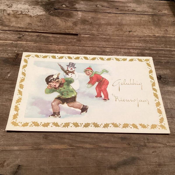 Antieke nieuwjaarskaart