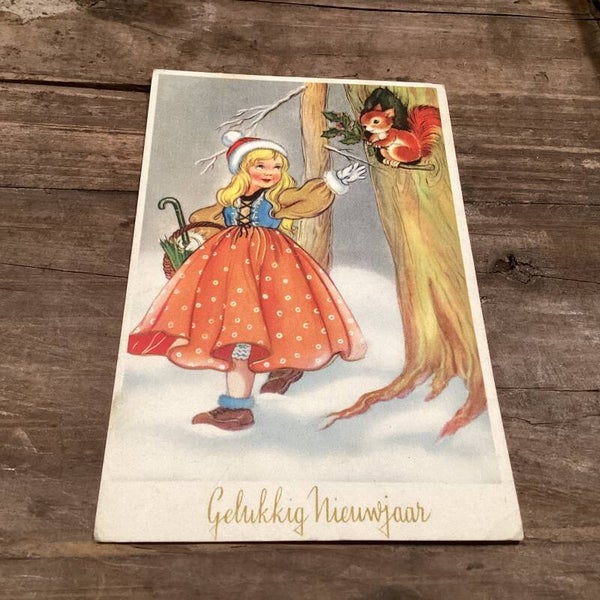 Antieke nieuwjaarskaart