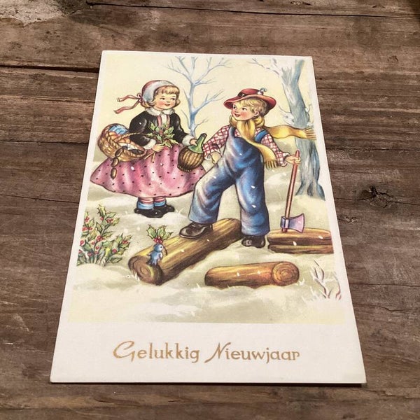 Antieke nieuwjaarskaart