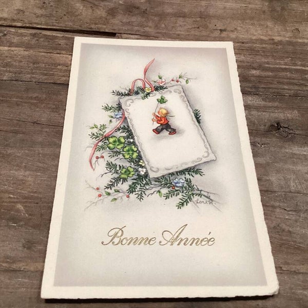 Antieke nieuwjaarskaart