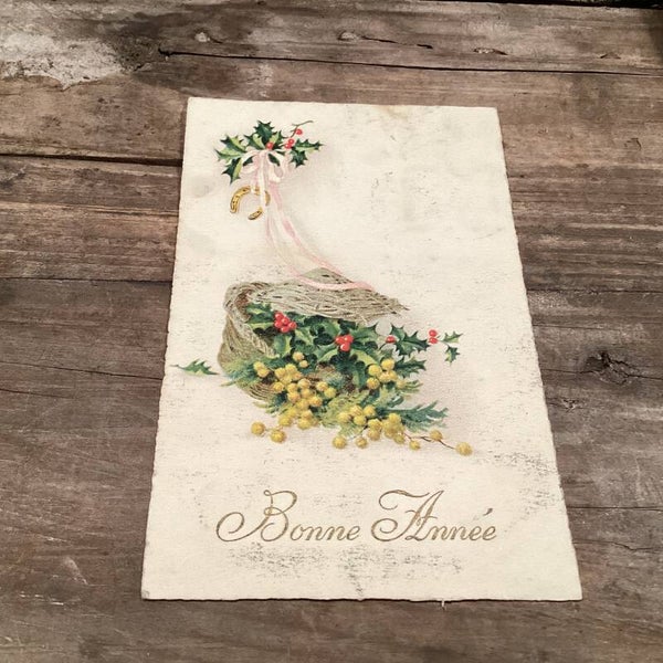 Antieke nieuwjaarskaart