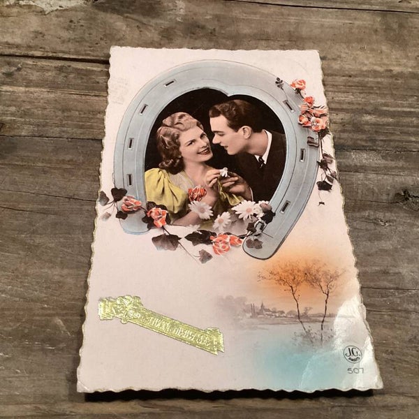 Antieke nieuwjaarskaart