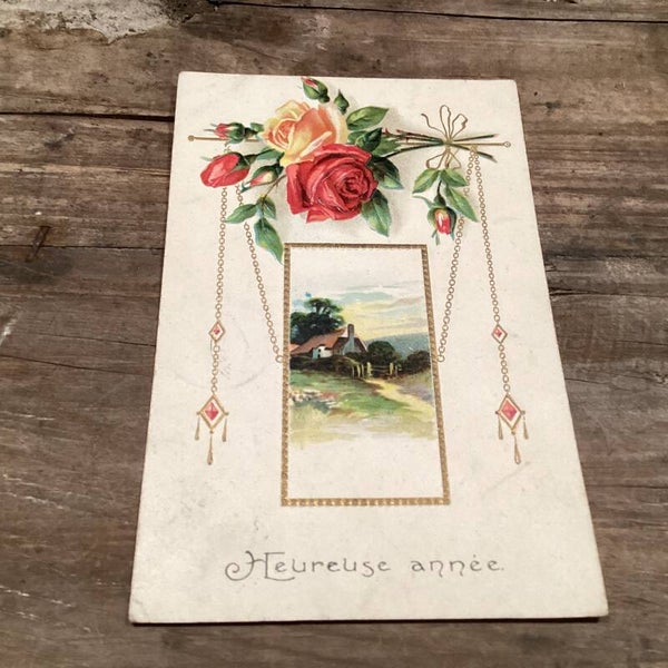 Antieke nieuwjaarskaart