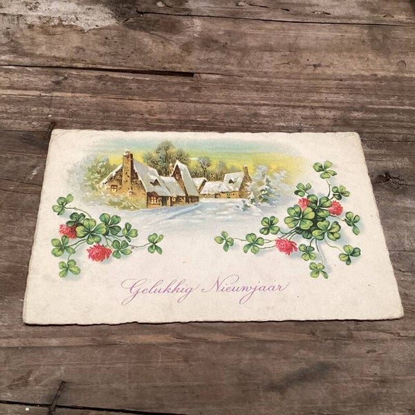 Antieke nieuwjaarskaart