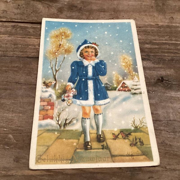 Antieke nieuwjaarskaart