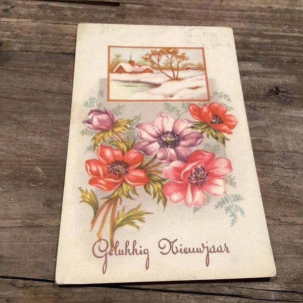 Antieke nieuwjaarskaart