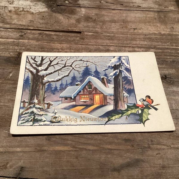 Antieke nieuwjaarskaart
