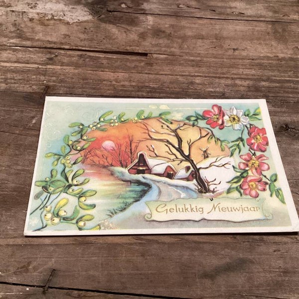 Antieke nieuwjaarskaart