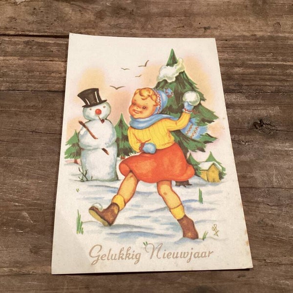 Antieke nieuwjaarskaart