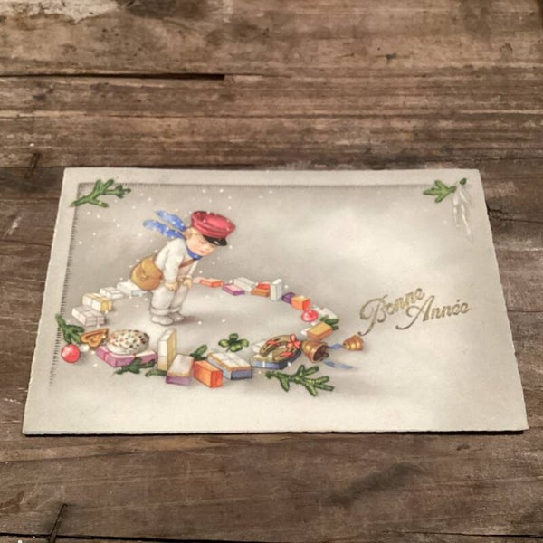 Antieke nieuwjaarskaart