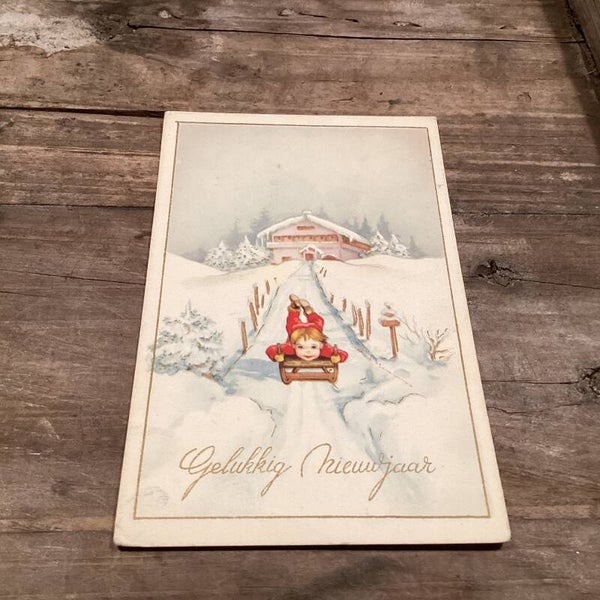 Antieke nieuwjaarskaart