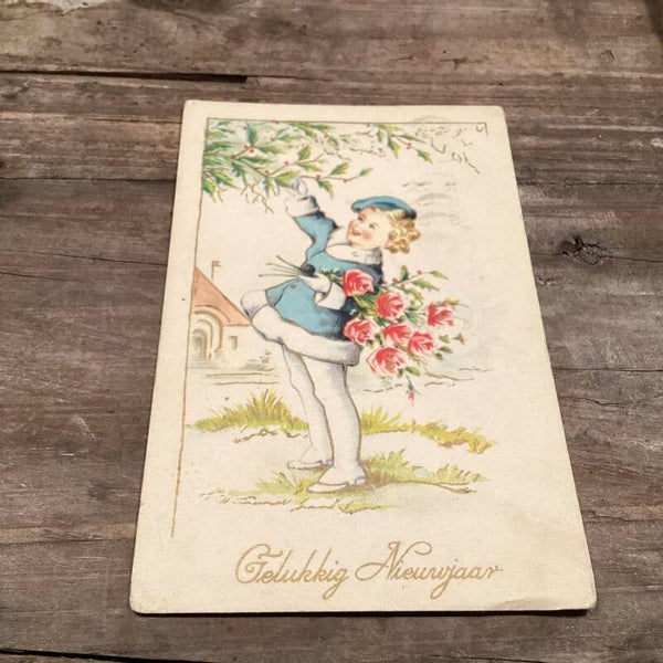 Antieke nieuwjaarskaart