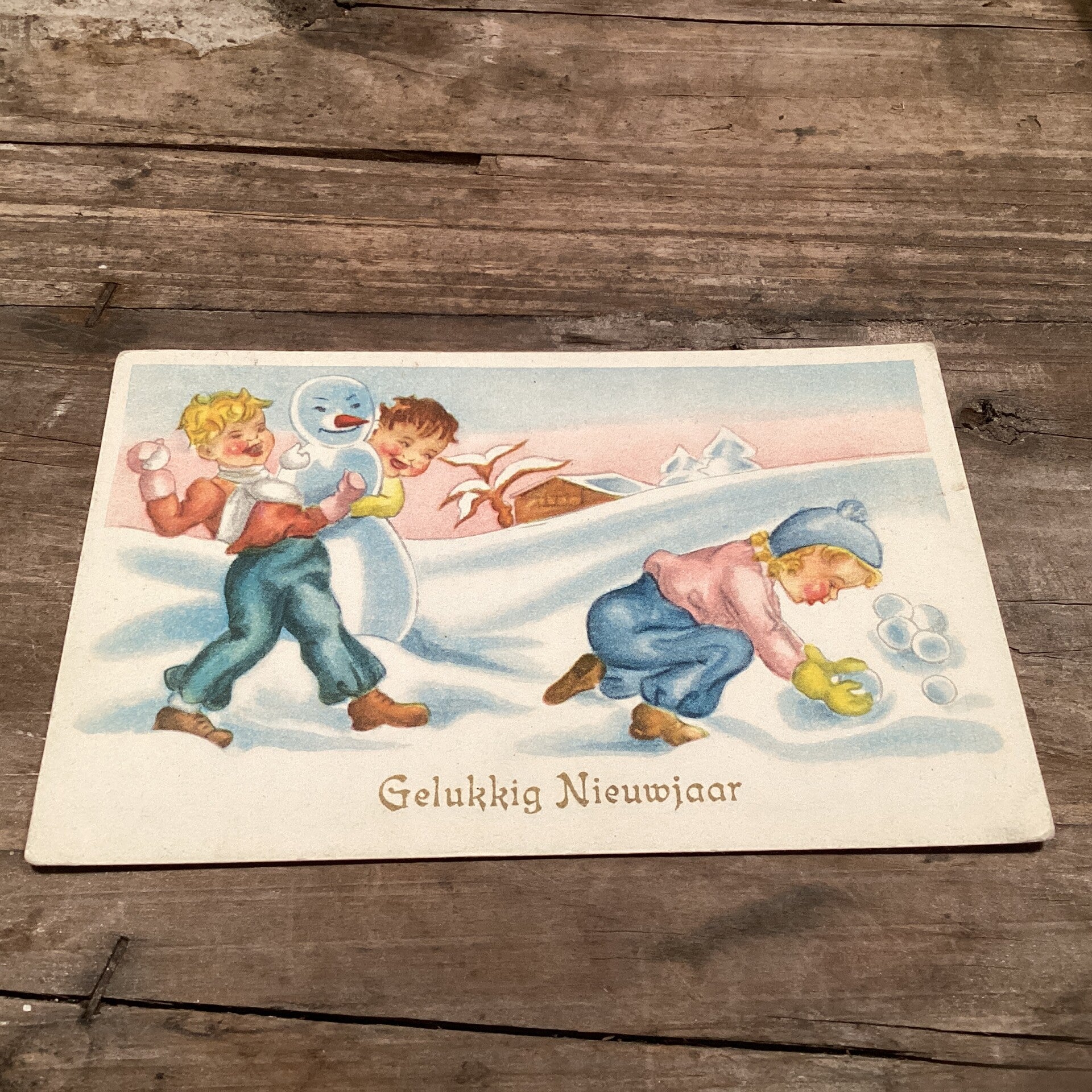 Antieke nieuwjaarskaart