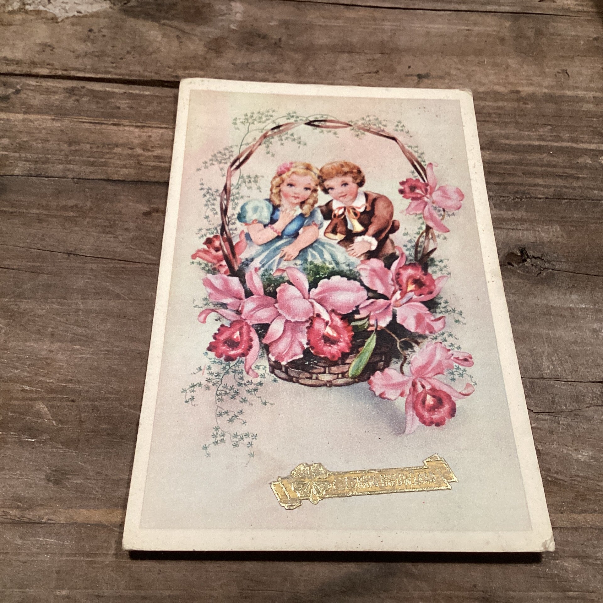 Antieke nieuwjaarskaart