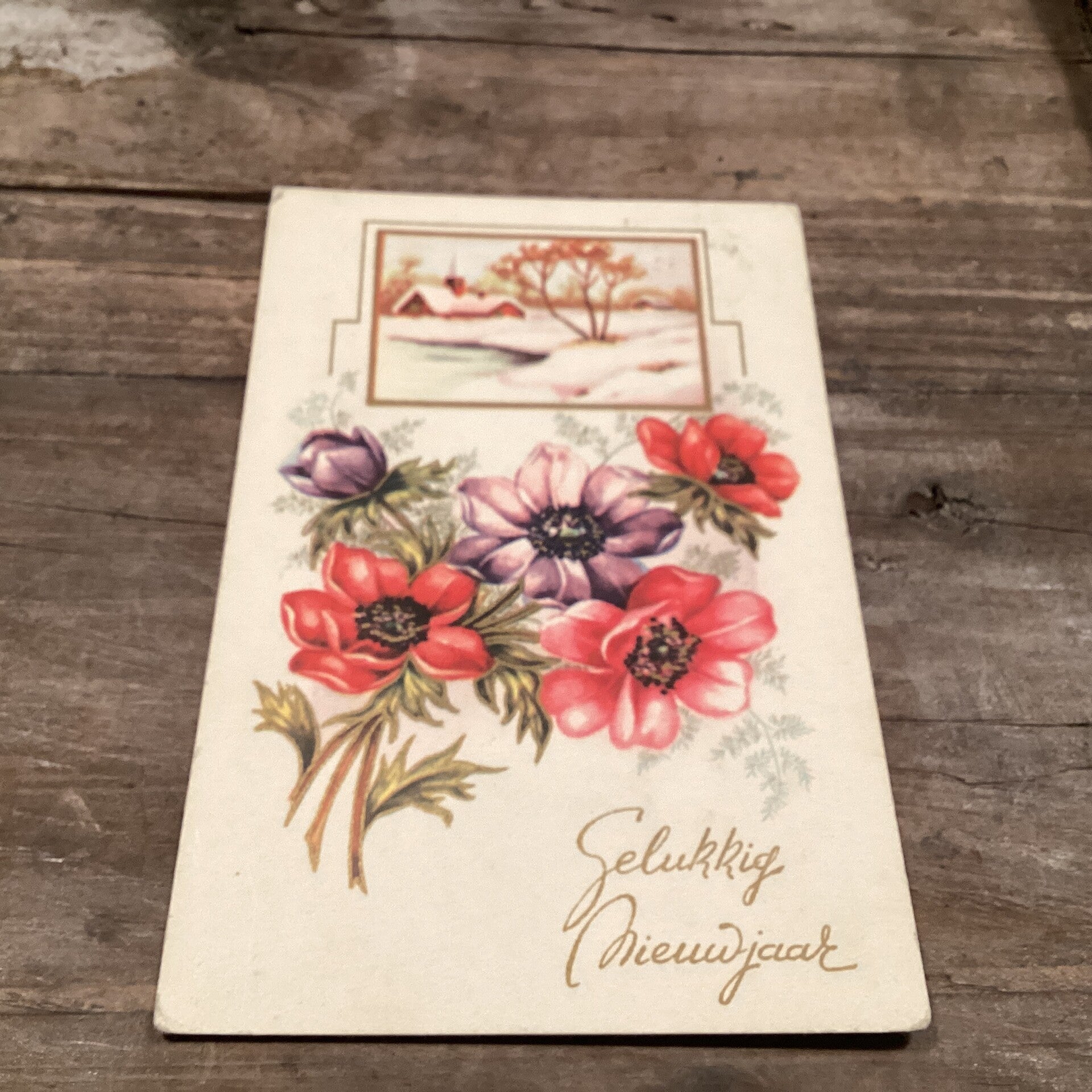 Antieke nieuwjaarskaart