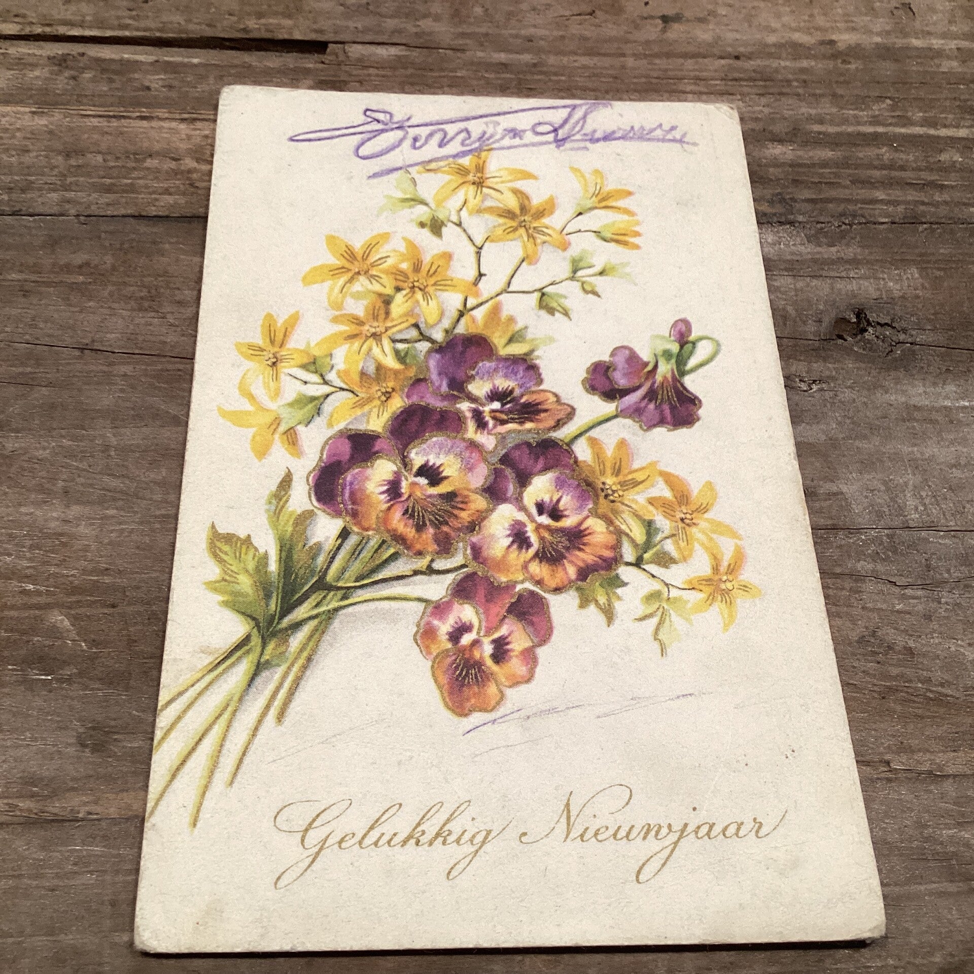 Antieke nieuwjaarskaart