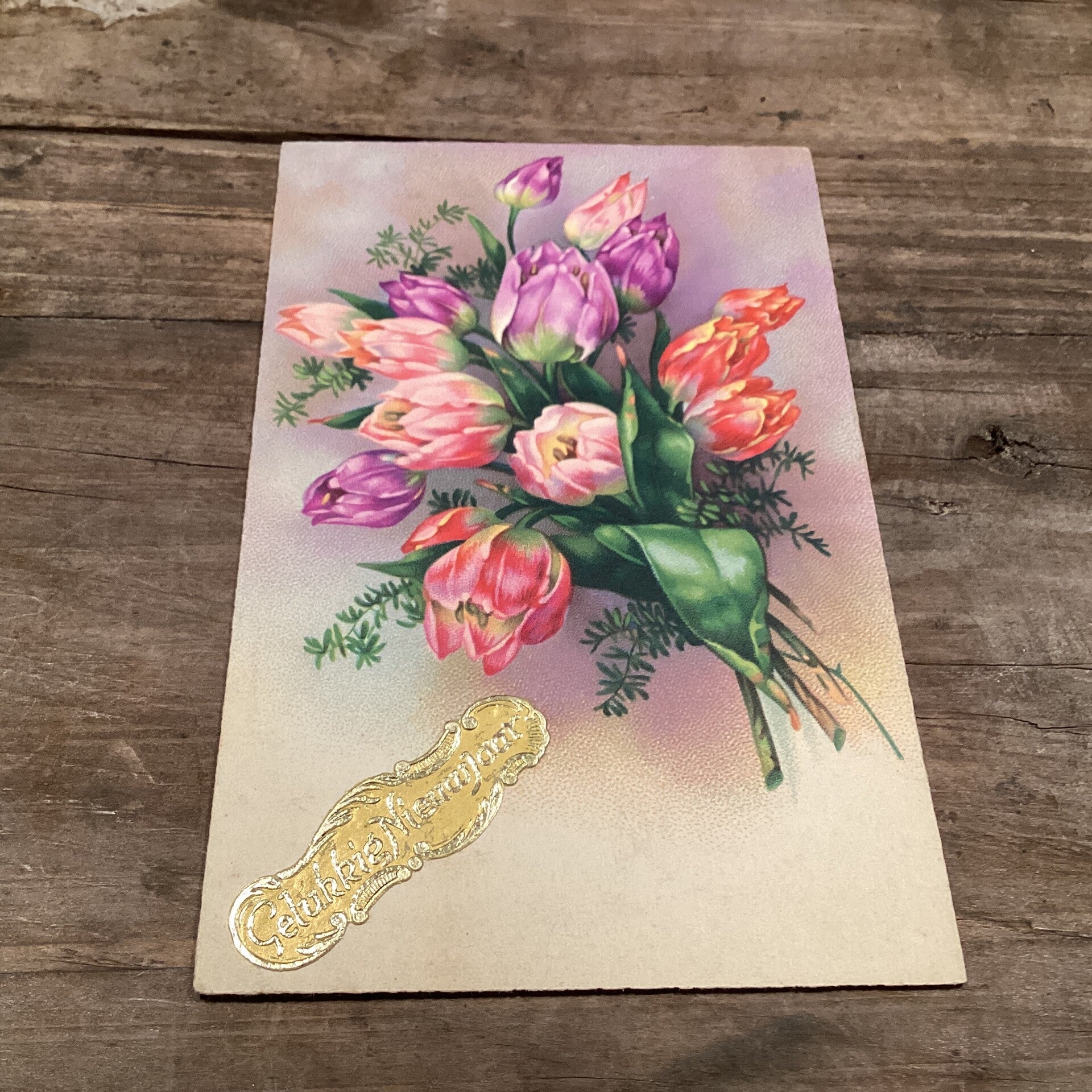 Antieke nieuwjaarskaart