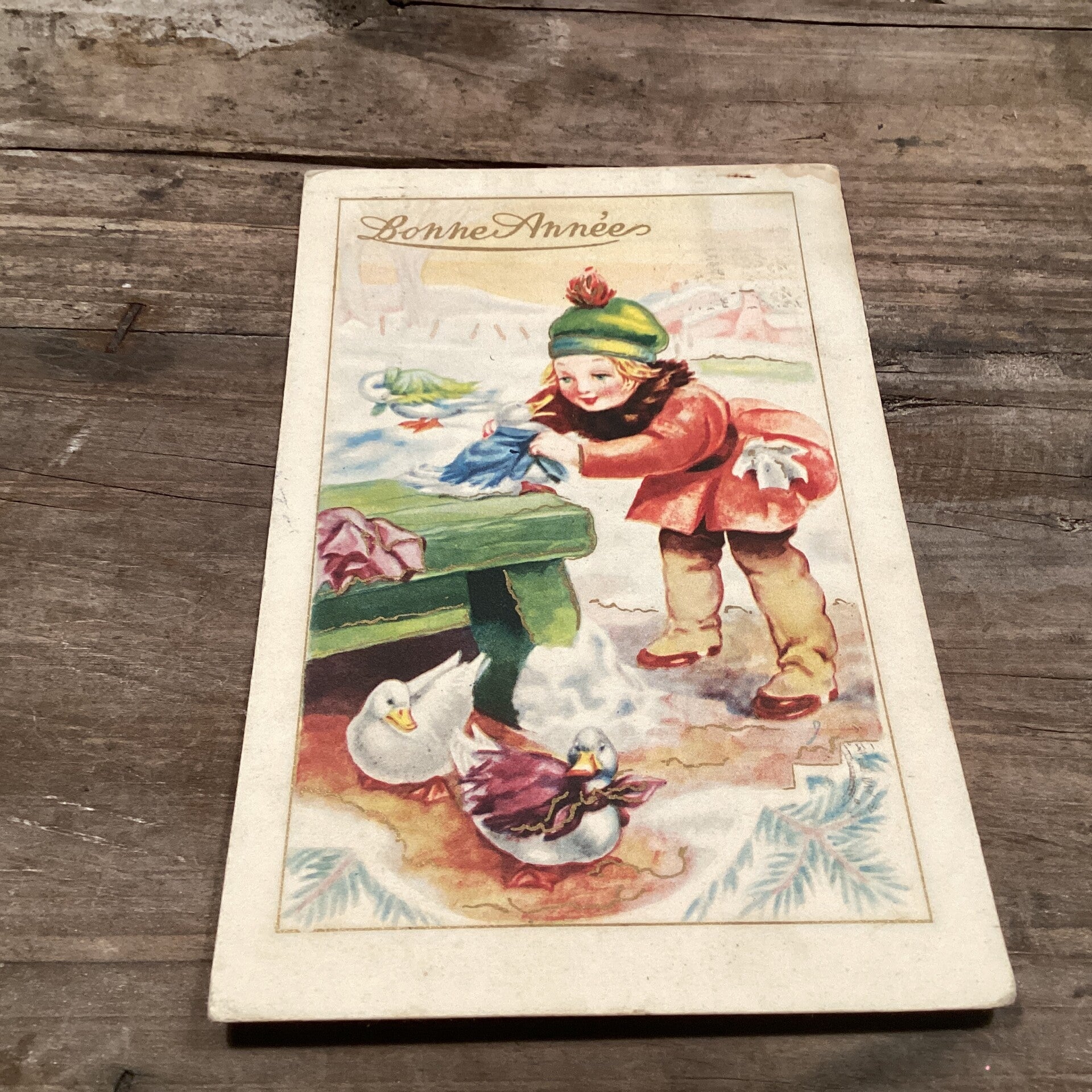 Antieke nieuwjaarskaart
