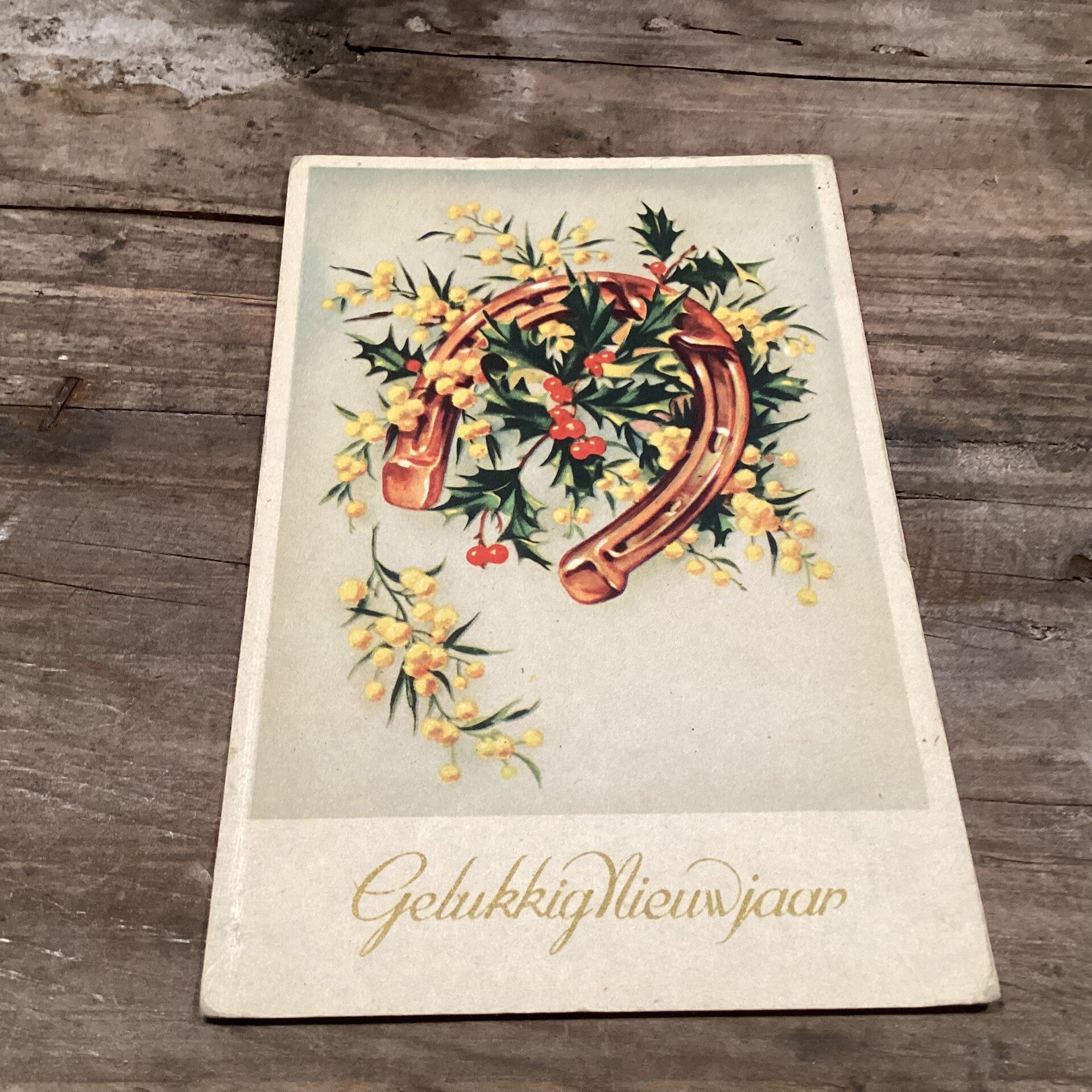 Antieke nieuwjaarskaart
