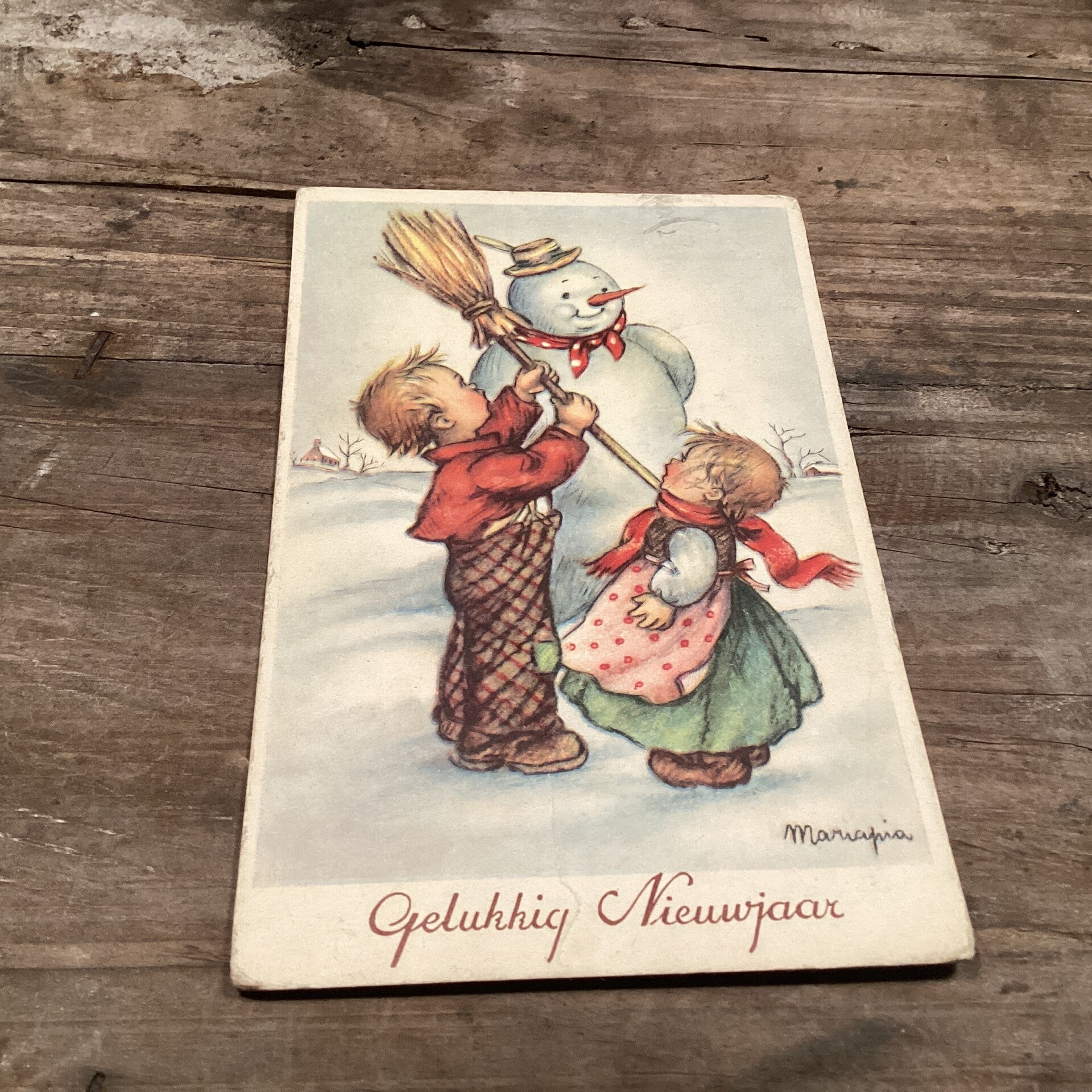 Antieke nieuwjaarskaart