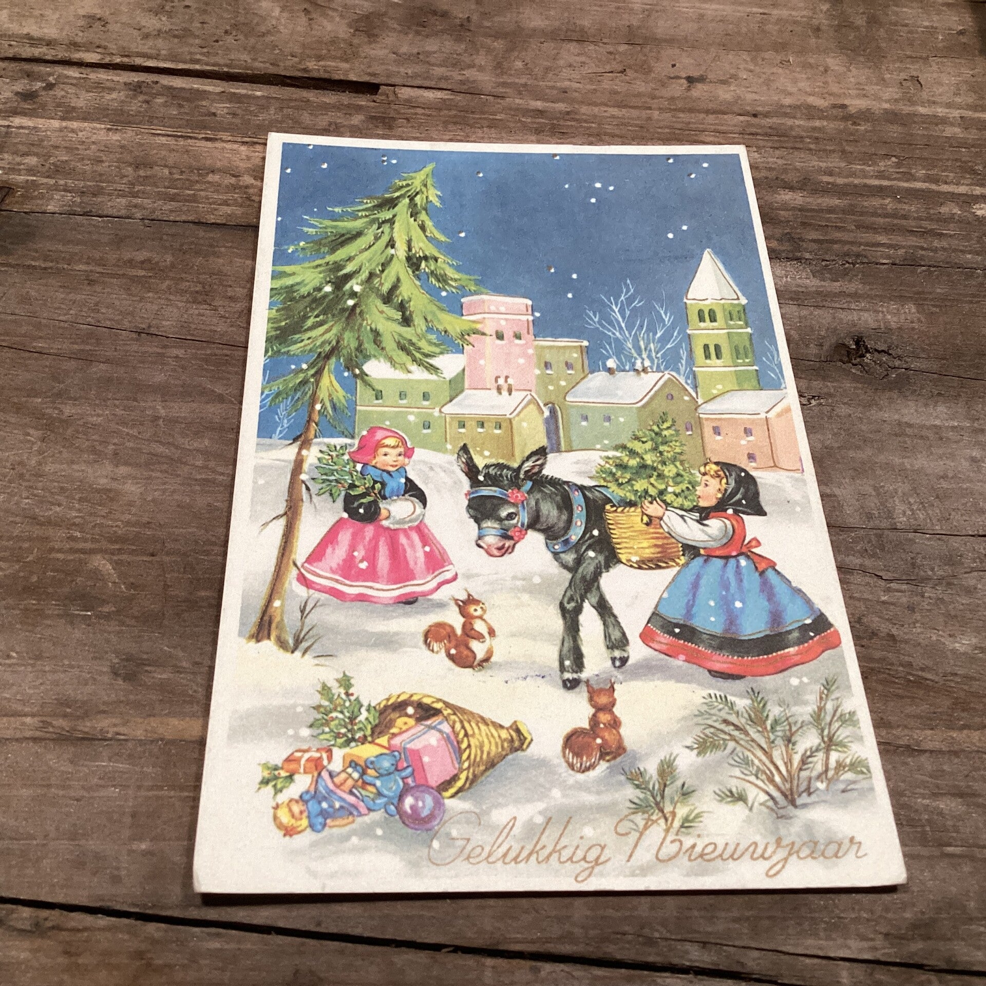 Antieke nieuwjaarskaart