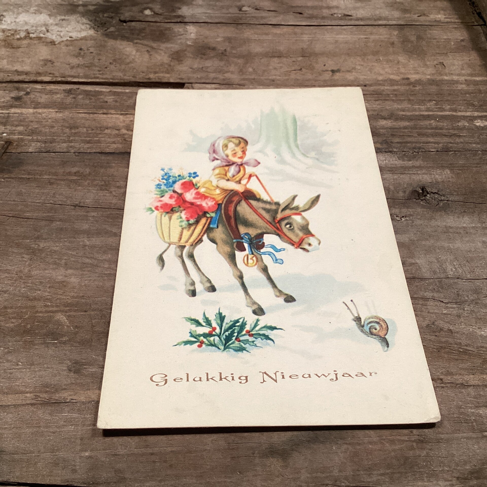 Antieke nieuwjaarskaart