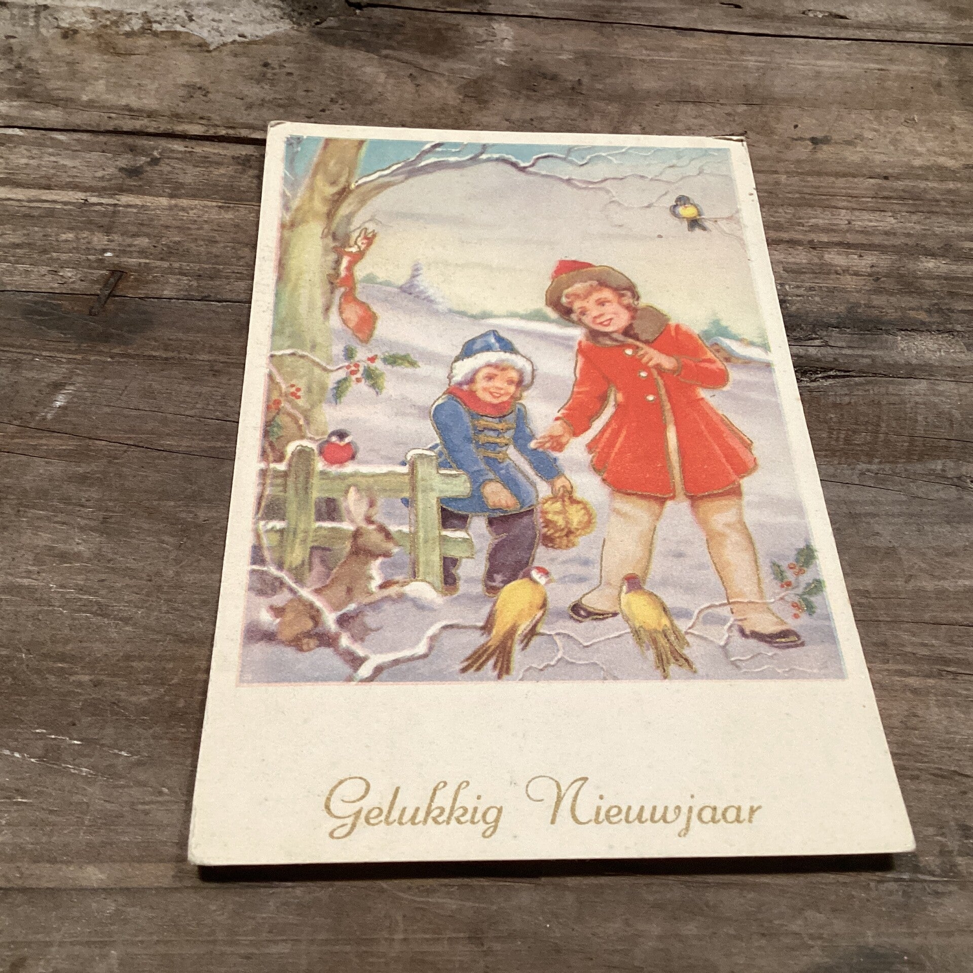Antieke nieuwjaarskaart