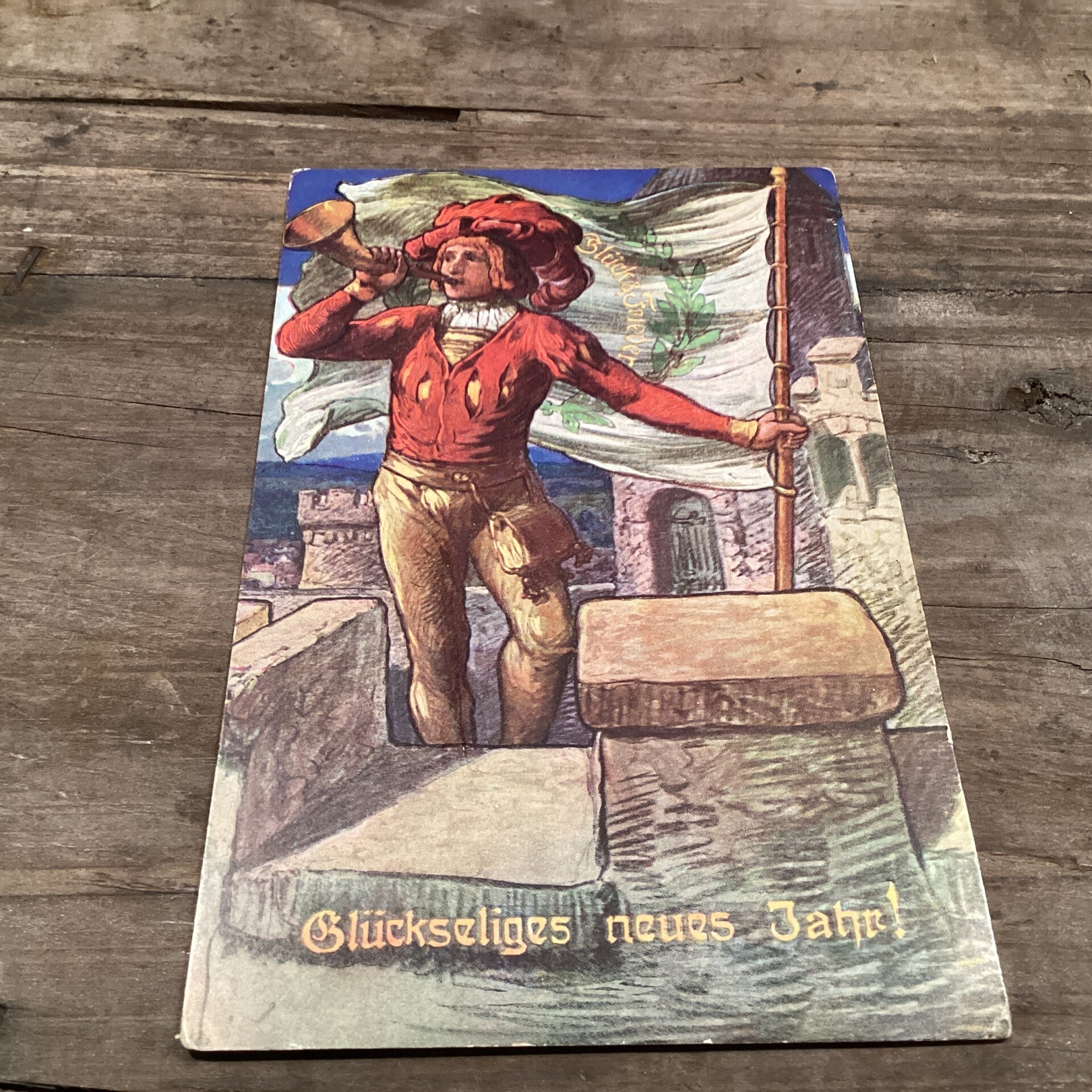 Antieke nieuwjaarskaart onbeschreven