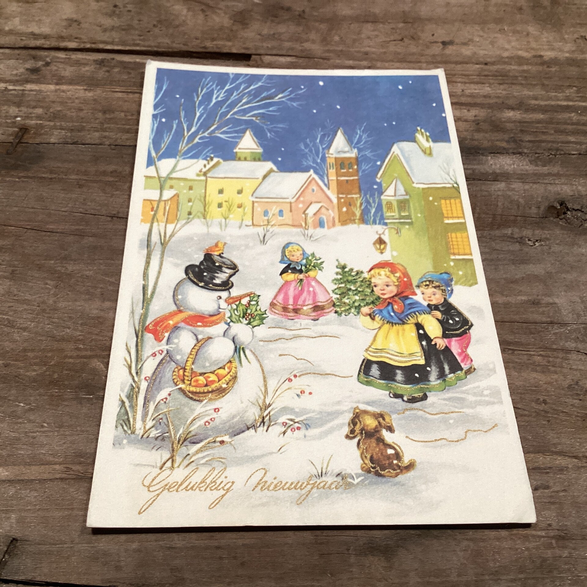 Antieke nieuwjaarskaart