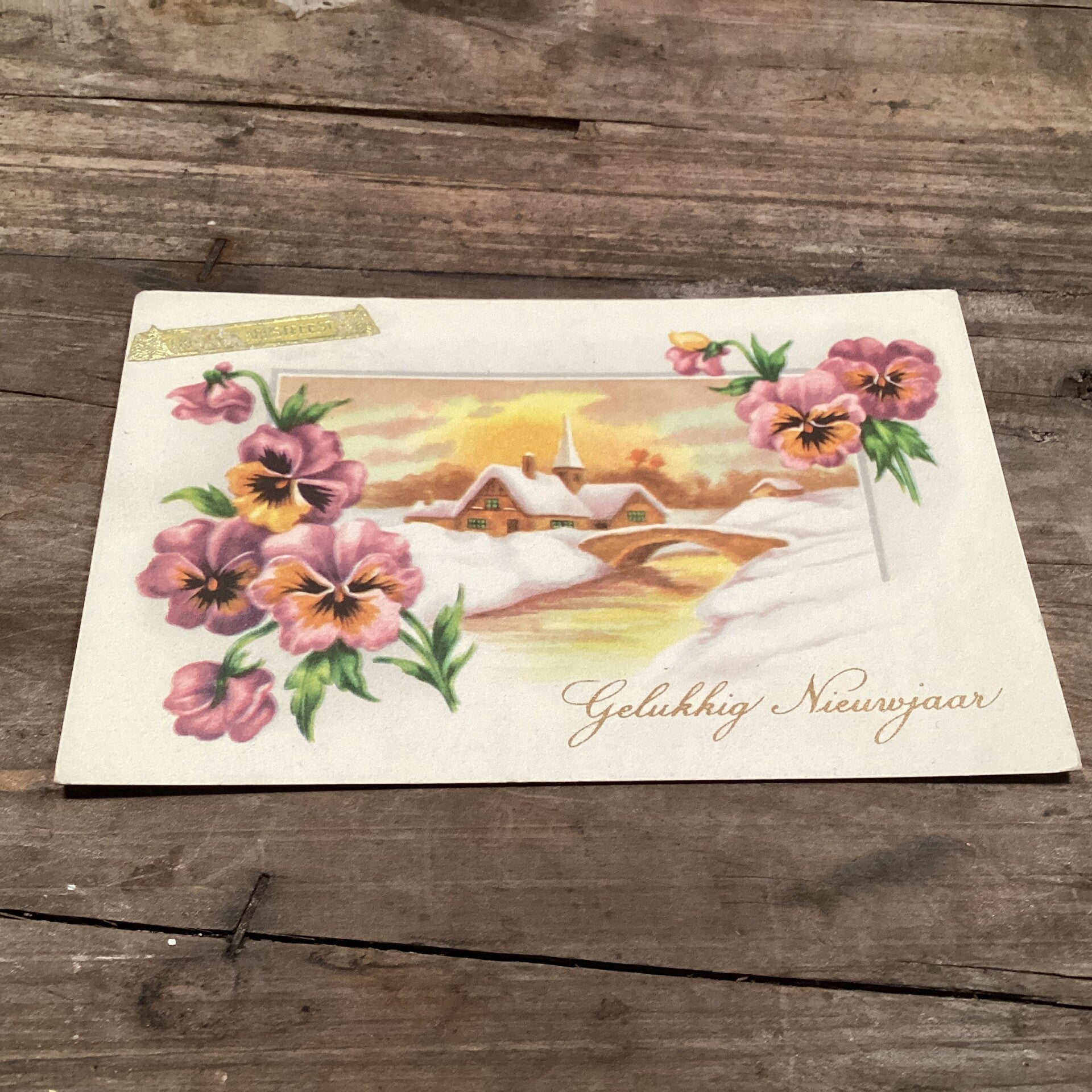Antieke nieuwjaarskaart