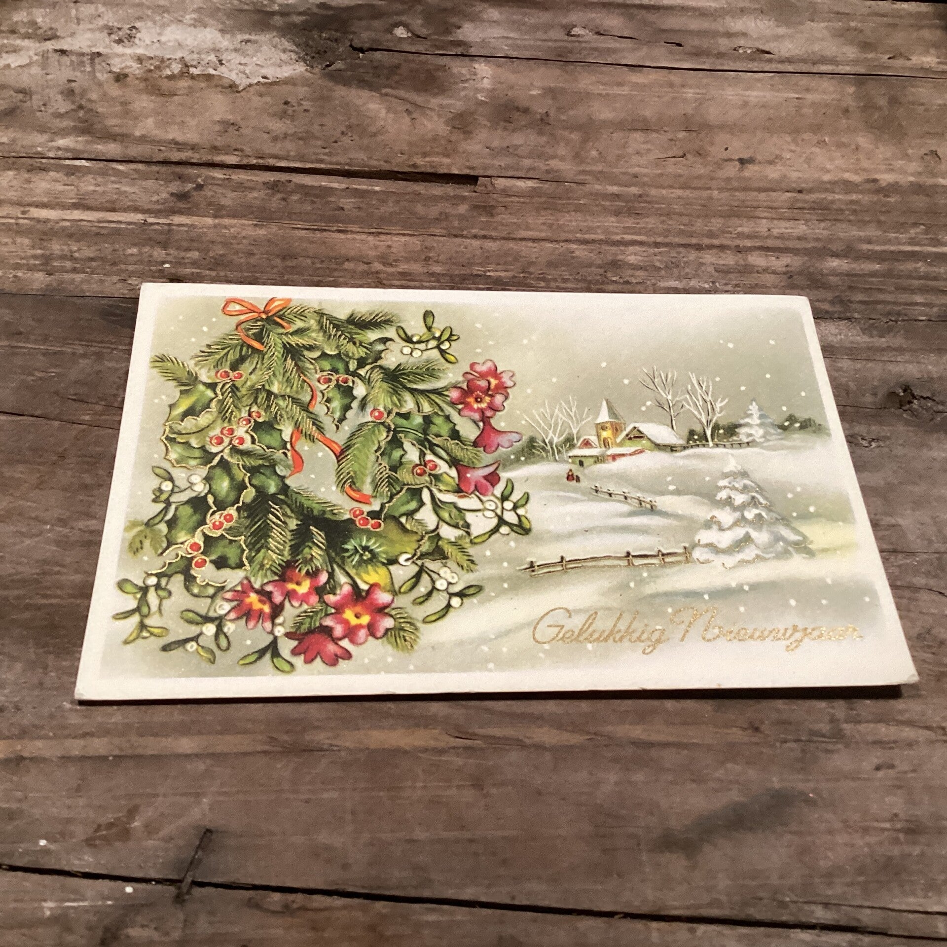 Antieke nieuwjaarskaart