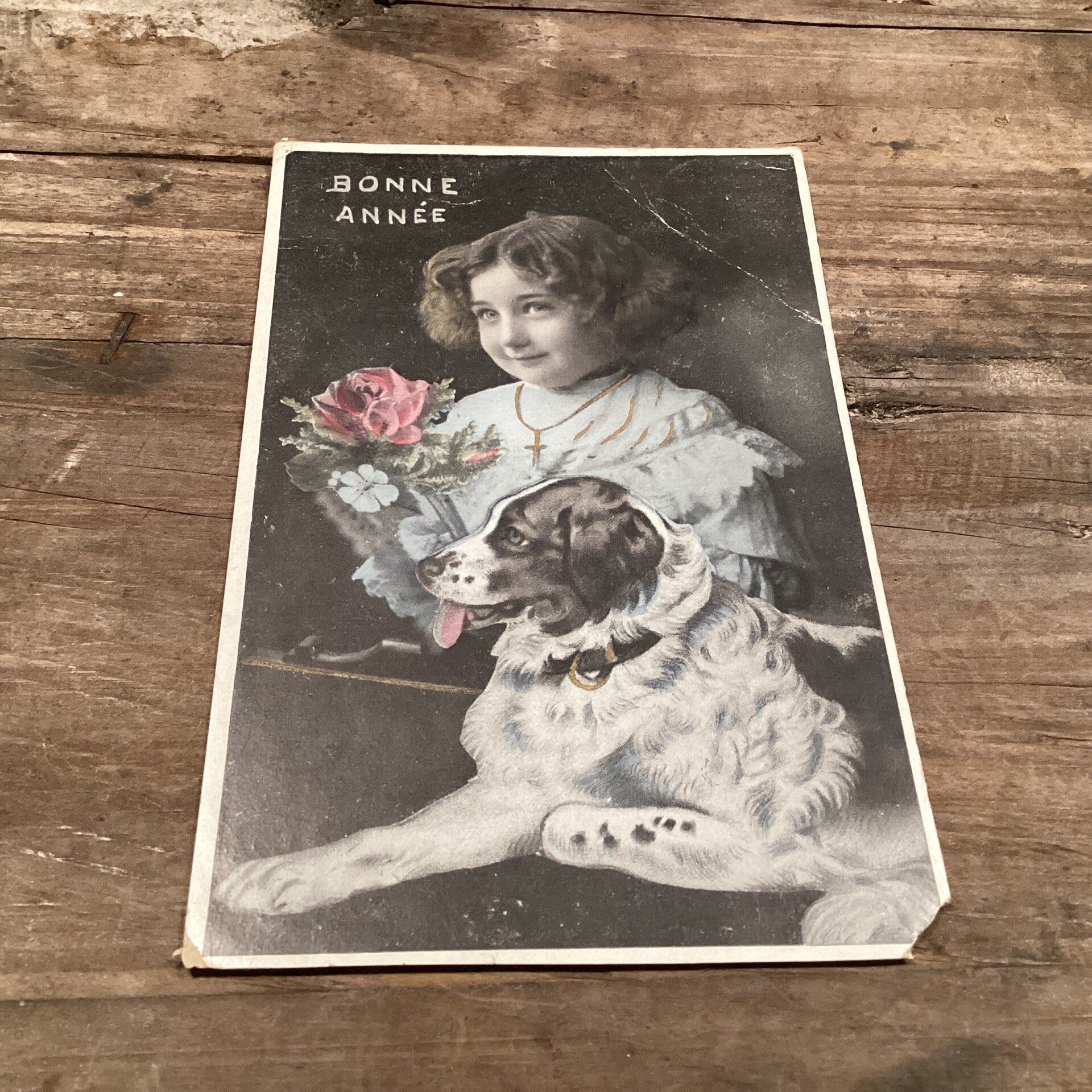 Antieke nieuwjaarskaart