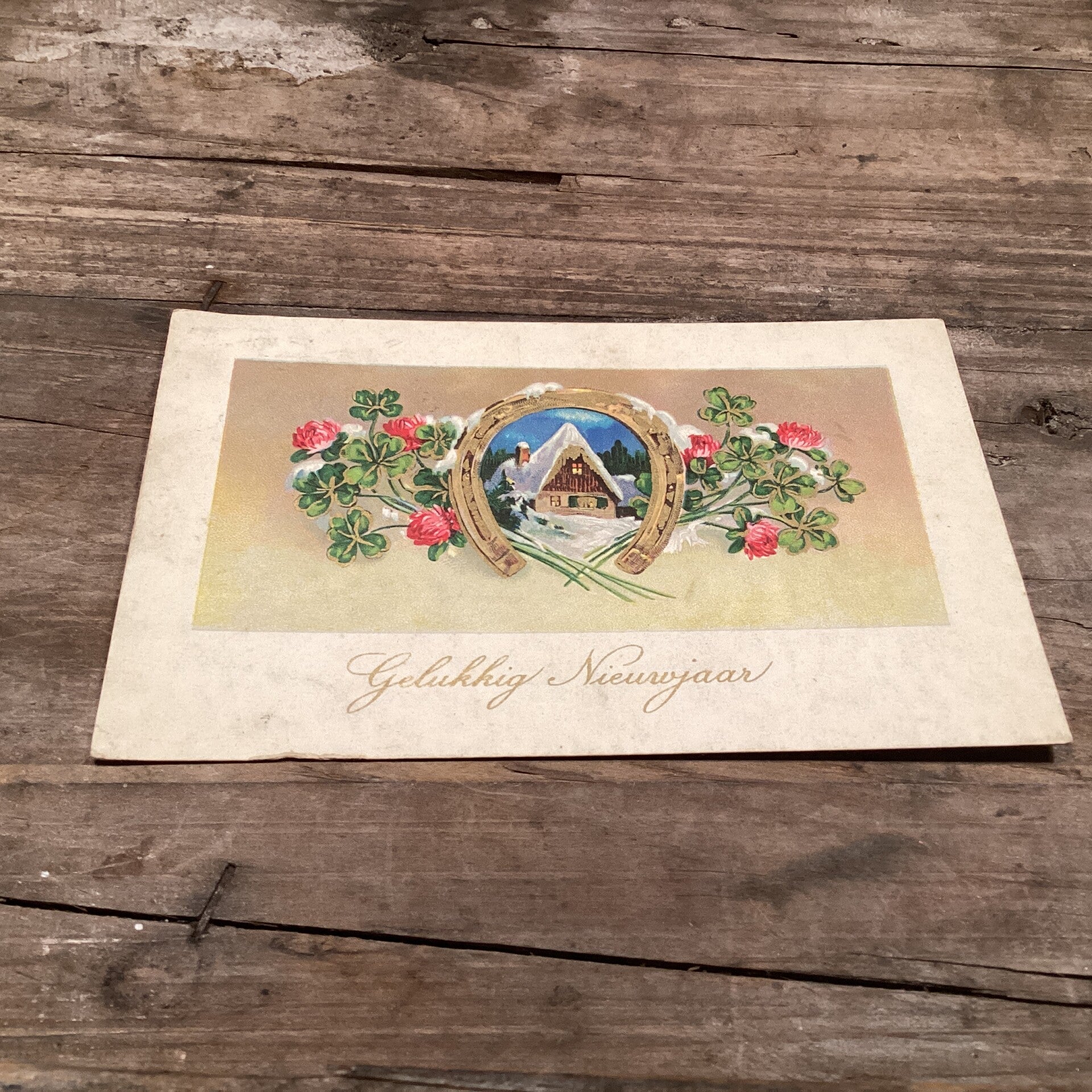Antieke nieuwjaarskaart