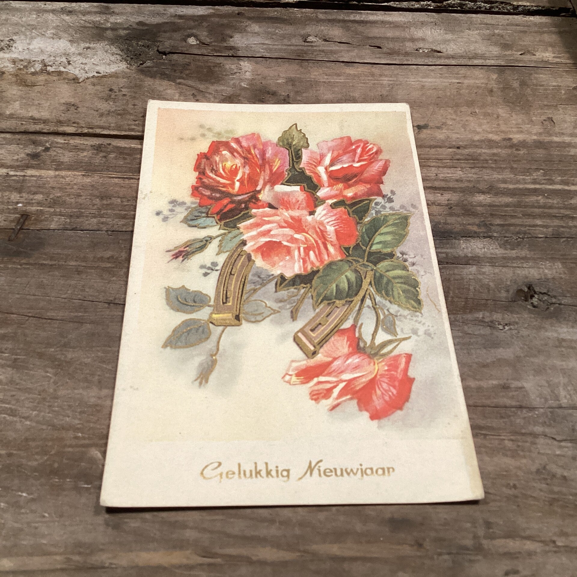 Antieke nieuwjaarskaart