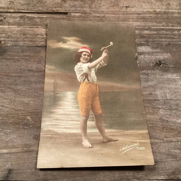 Antieke kinderkaart ingekleurd 1914