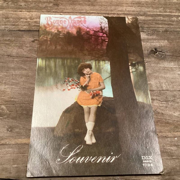 Antieke kinderkaart ingekleurd 1921