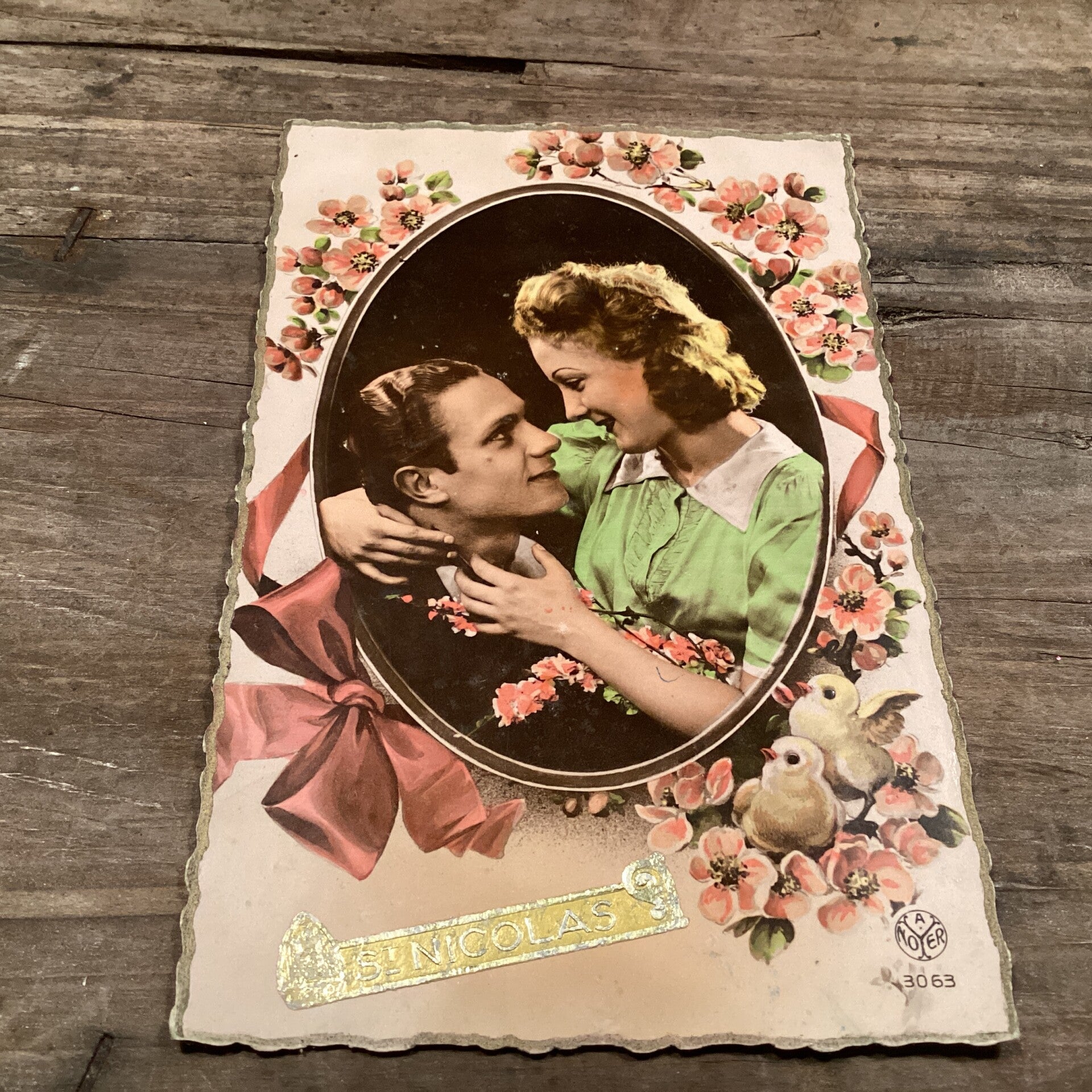 Antiek romantische kaart Fotokaart