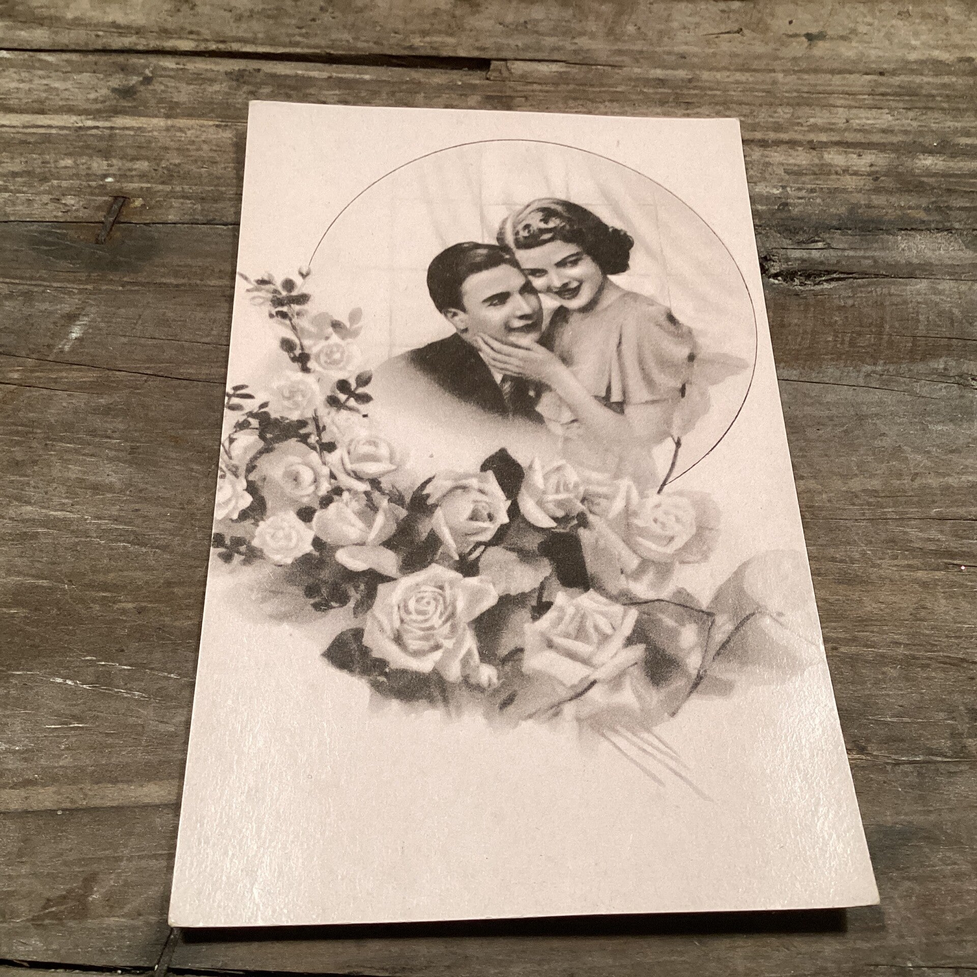 Antiek romantische kaart Onbeschreven