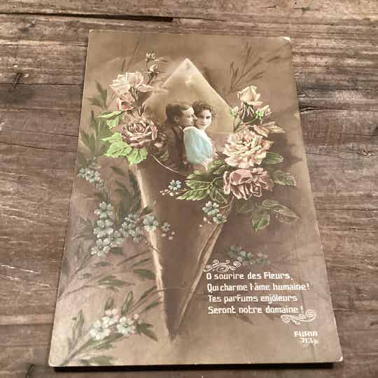 Antiek romantische kaart 1923