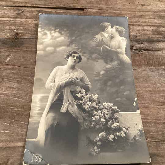 Antiek romantische kaart onbeschreven begin 1900 foto