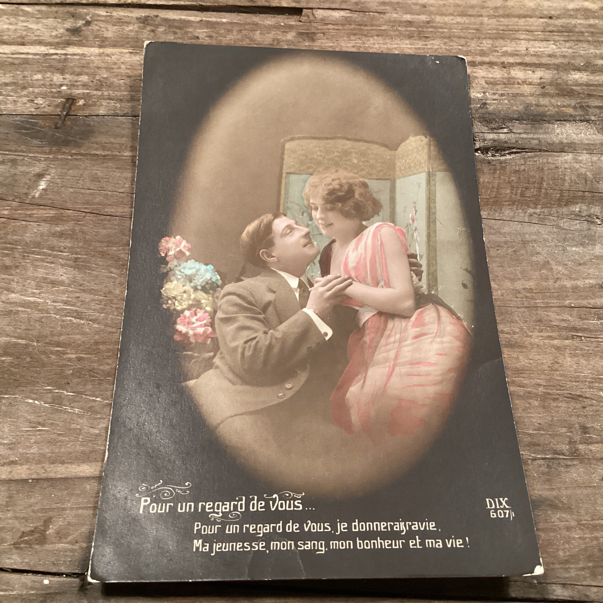 Antiek romantische kaart 1918