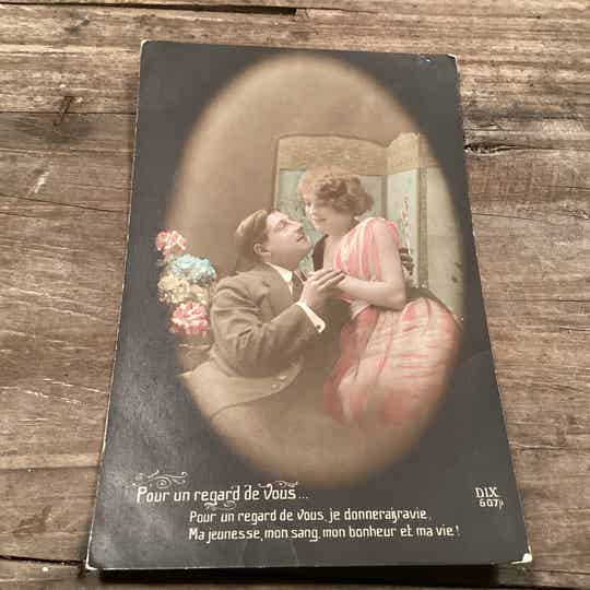 Antiek romantische kaart 1918