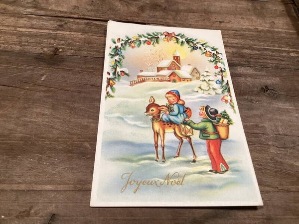 Oude kerstkaart onbeschreven