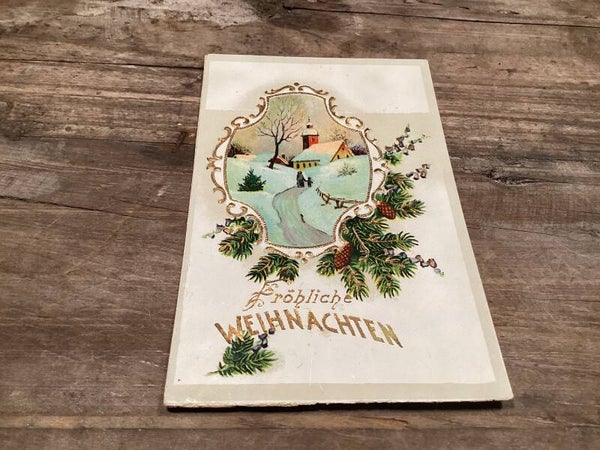 Oude kerstkaart onbeschreven
