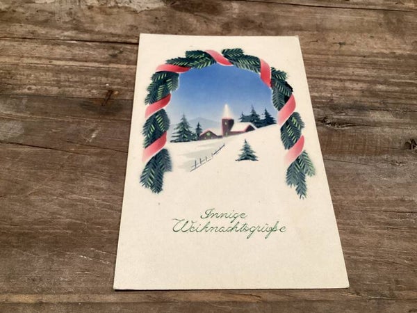 Oude kerstkaart onbeschreven