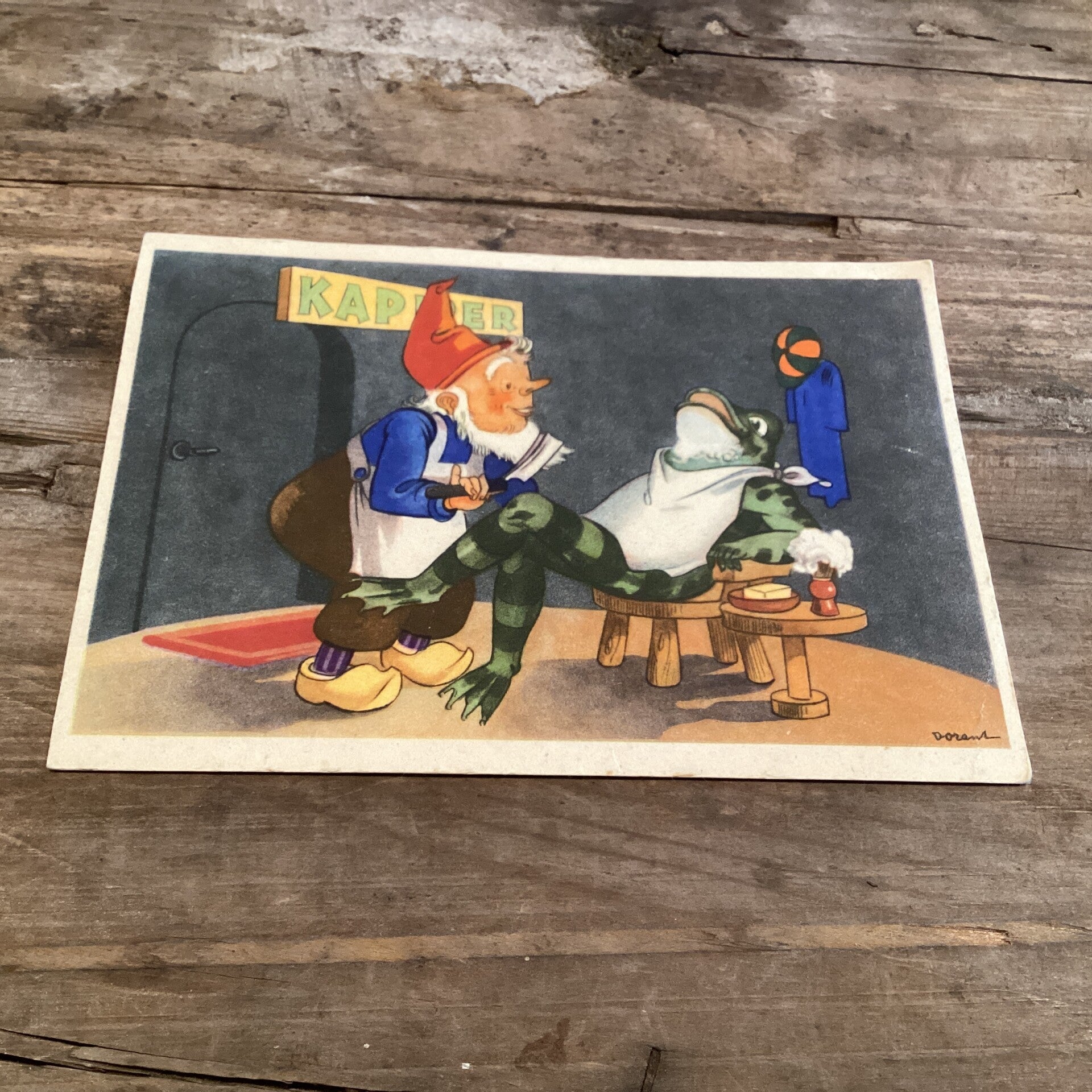 Antieke kaart kabouter kapper