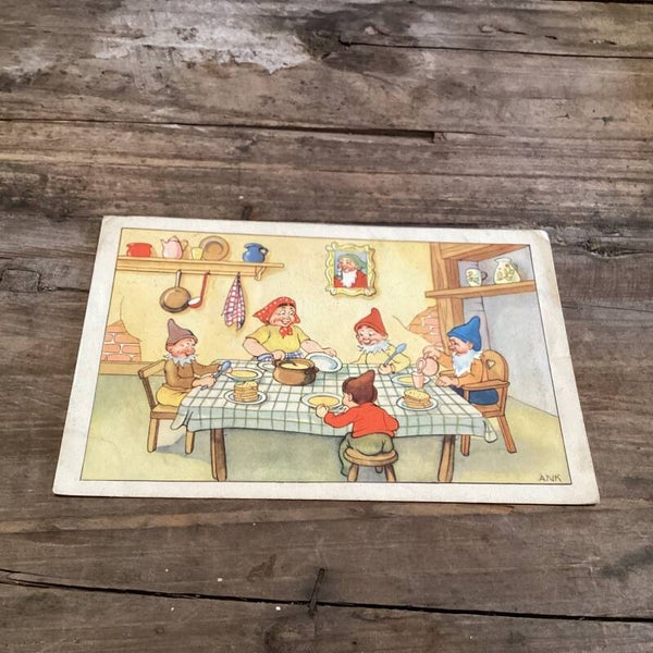 Oude kaart illustrator Ank 1957